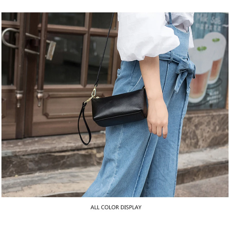 Сумка мессенджер Wmnuo женская из 100% натуральной кожи сумочка на плечо от