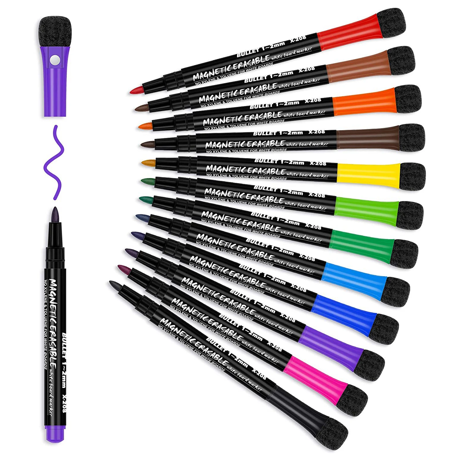 

Dry Erase Writng Markers 1.5mm White Board Pens Assorted Colors Long Lasting