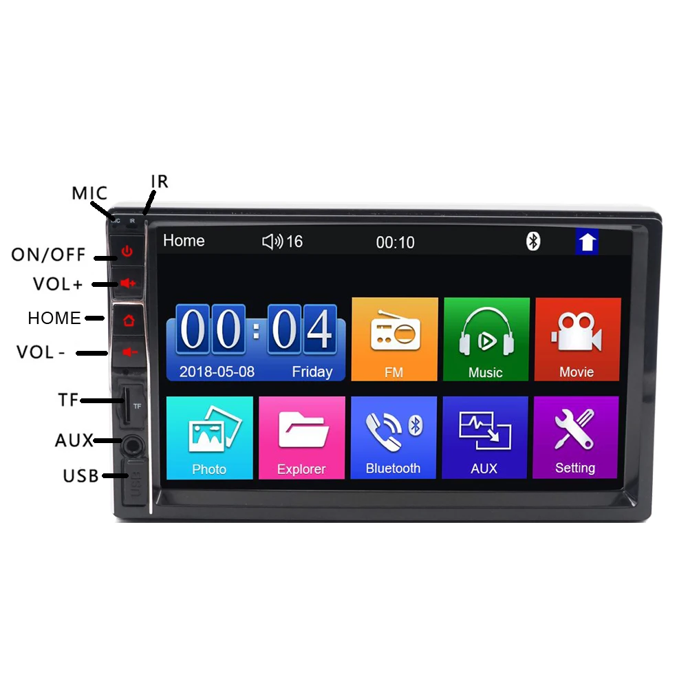 Carsanbo 7 дюймов 2 сенсорный экран Экран автомобиль радио плеер HD Bluetooth стерео MP3 MP5 USB
