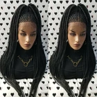 Бесплатная часть кукурузные 13x 4 кружевные Передние Синтетические Искусственные искусственные волосы 26 дюймов Twisit для женщин плетеные кружевные передние парики