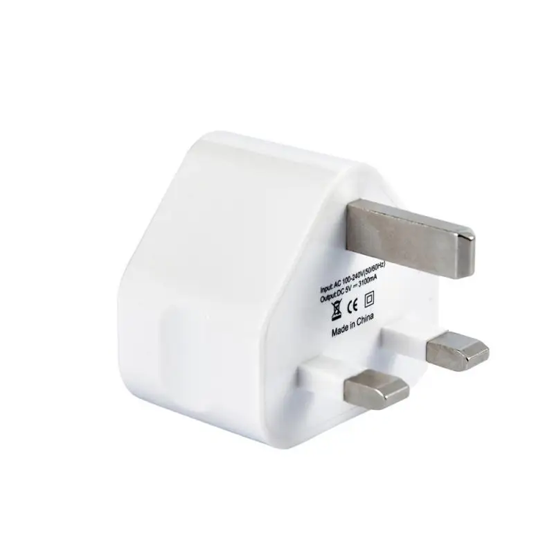 2 порта USB 5 В/1A/2.1A/3.1A адаптер питания 3 PIN штепсельная вилка Великобритании AC