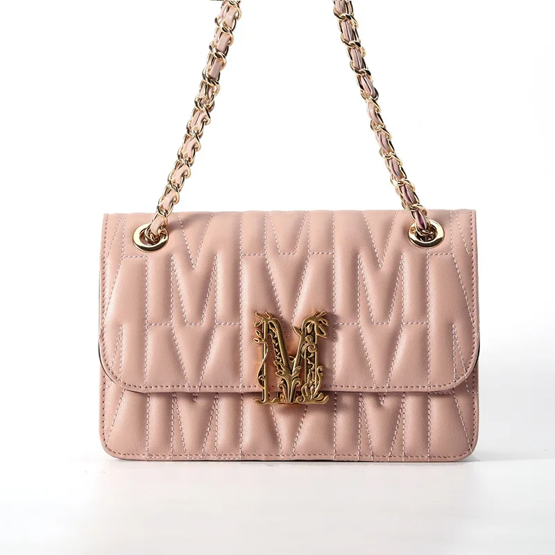 

Small Square Bag Women's New Leather Women's Bag Fan Sheng Line Single Shoulder Bag Small Xiangfeng Messenger Handbag Women's