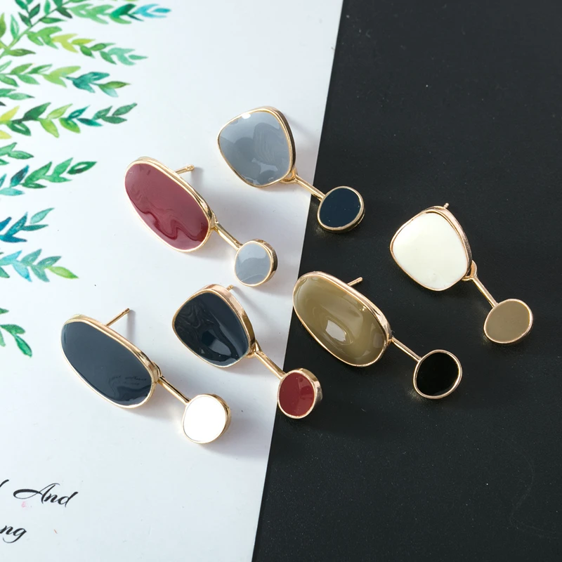 

SHANGZHIHUA South Korea's new geometric asymmetry creative drip earrings, retro women's earrings, 2020 new jewelry