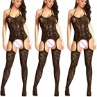 Новый сексуальный открытый промежность Фетиш Чулки Женское Эротическое белье, Порно babydoll без косточек боди костюм нижнее белье костюмы