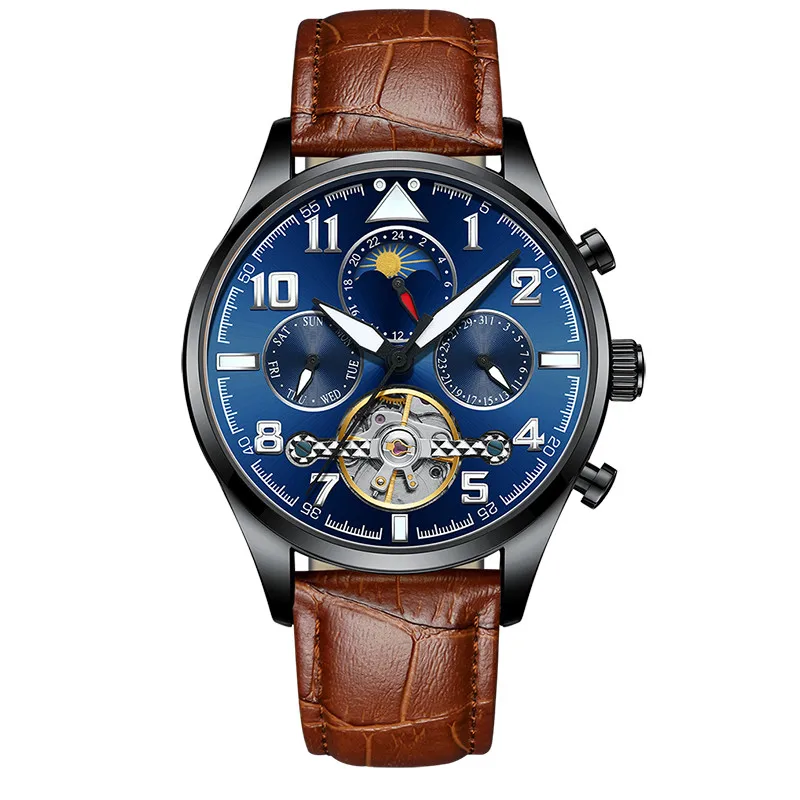 AILANG Tourbillon часы мужские модные автоматические мужские s часы лучший бренд класса люкс повседневные из нержавеющей стали водонепроницаемые механические часы мужские - Цвет: 05