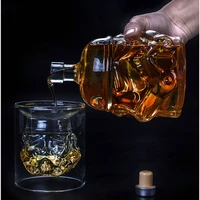 whiskey flask carafe decanter and wine set transparent creative glass cork white soldier wine bottle brandy vodka decanter wine