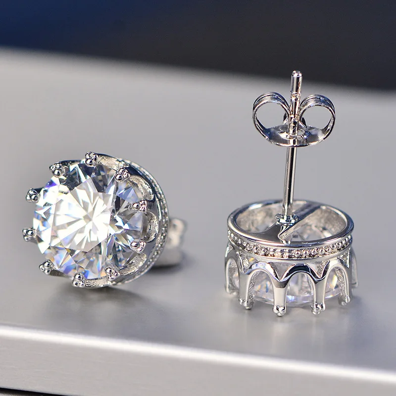 

Real S925 Sterling Silver Natural FL Diamond Jewelry Stud Earring Women Silver 925 Jewelry Aretes De Plata Ley 925 Mujer Earring