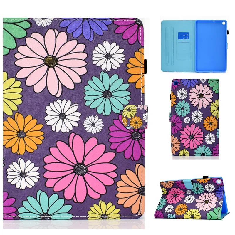 

Чехол для планшета Samsung Galaxy Tab A7 10,4 2020, SM-T500, умная подставка, единорог, цветок, Funda Samsung Tab A7, чехол T500
