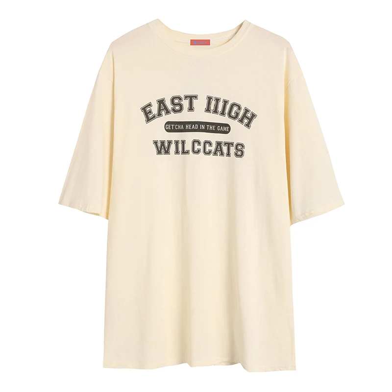 Футболка женская оверсайз с надписью абрикосовый модный топ большого размера 3