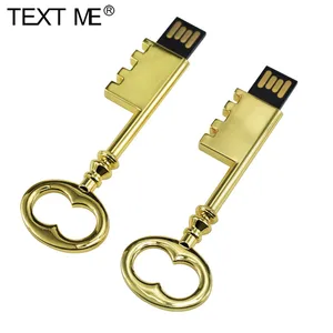 Напиши мне 64 Гб красивое золотистое ключ USB 2,0 ГБ 4 ГБ 8 ГБ 16 ГБ флэш-накопитель 32 GB Оперативная память творческие USB флэш-накопитель подарок USB флешки
