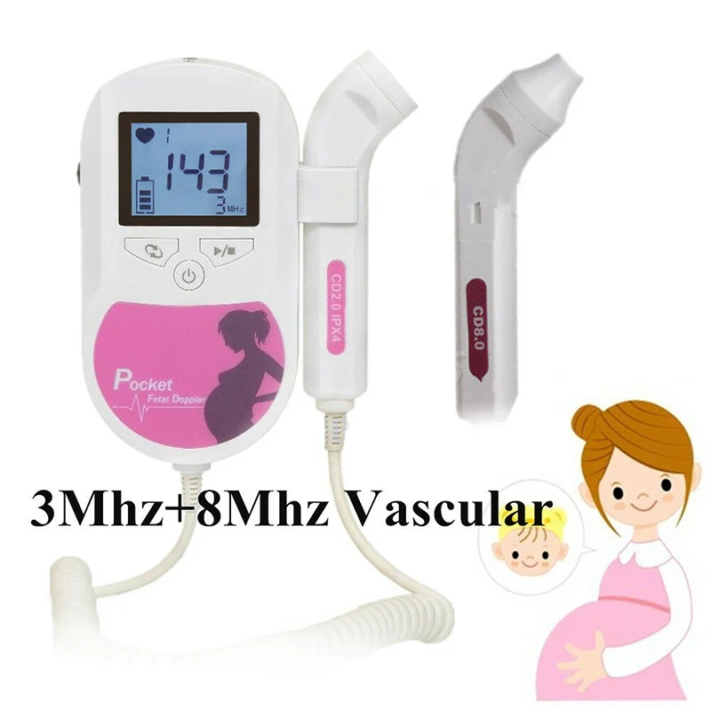 Карманный фетальный допплер Baby Sound C 2 МГц 3 8 с ЖК-экраном Датчик Сердцебиения