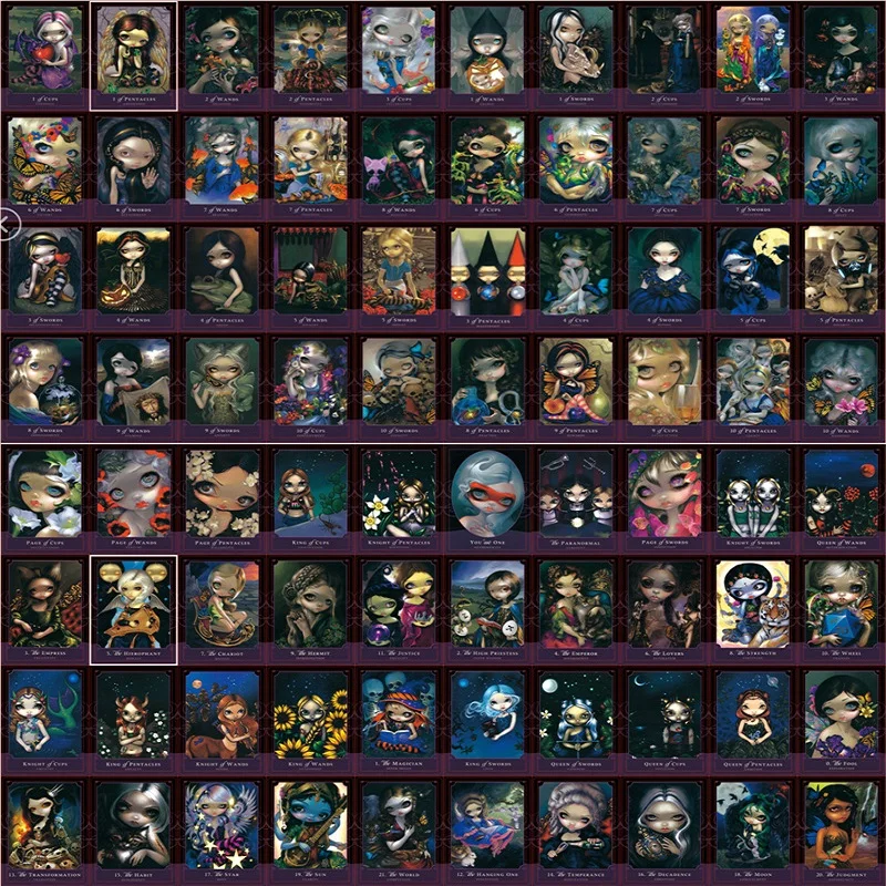 

45-80pcs Creatures Tarot Cards Deck Games Oracle Party Playing Card English Tarot Table Board Game Divination Fate Entertainment