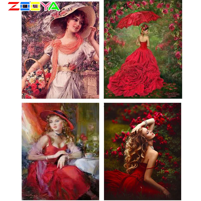 ZOOYA Алмазная вышивка 5d сделай сам алмазная живопись мозаика девушка в шляпе
