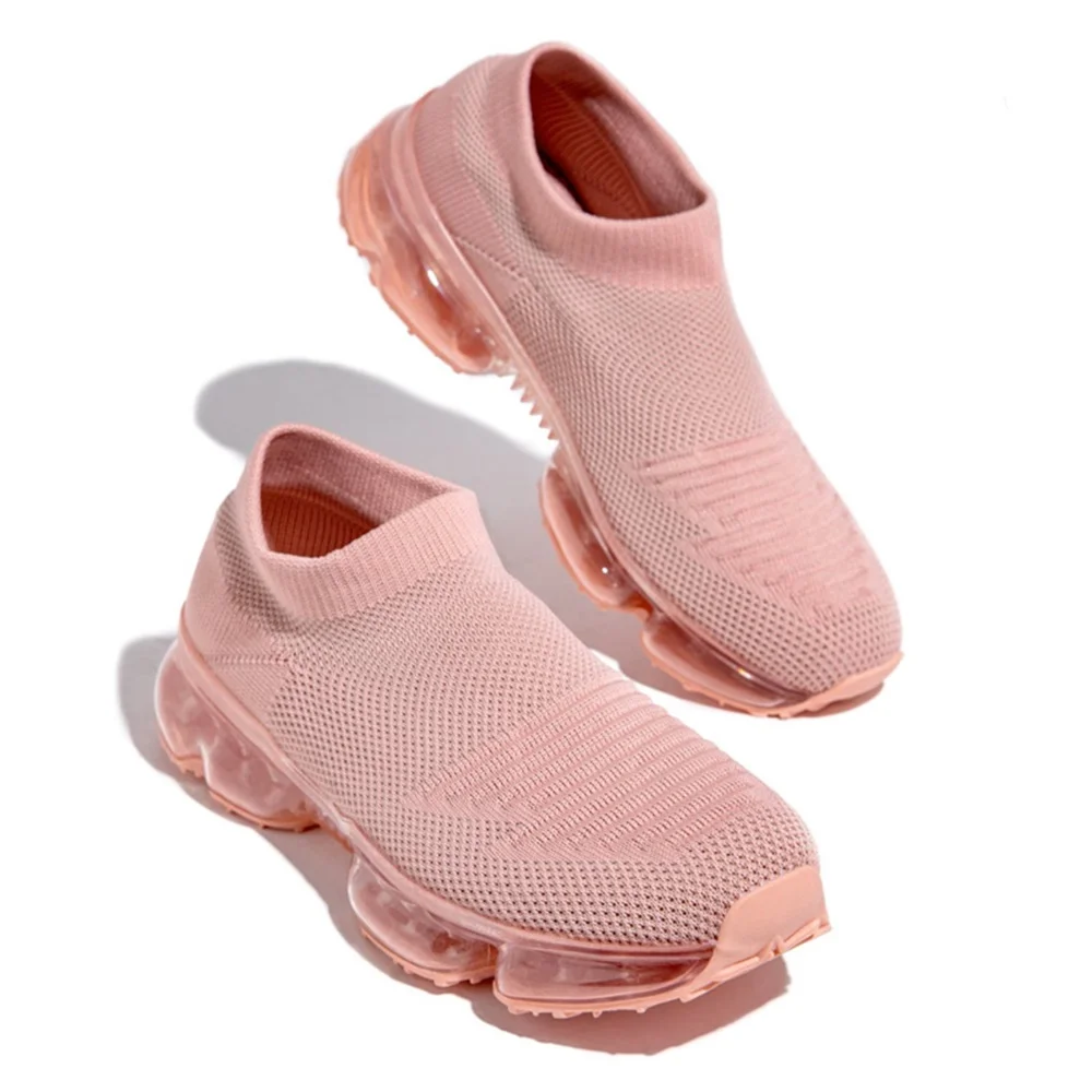 

2021 New Sneakers Women Spring Mesh Breathable Comfy Ladies Casual Shoes Larged-Size Flats 35-43 Slip On Female Sport Shoes