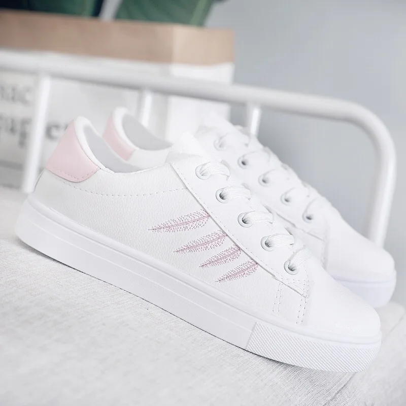 Женские кроссовки на плоской подошве повседневные белые весна-лето YX2174 | Обувь