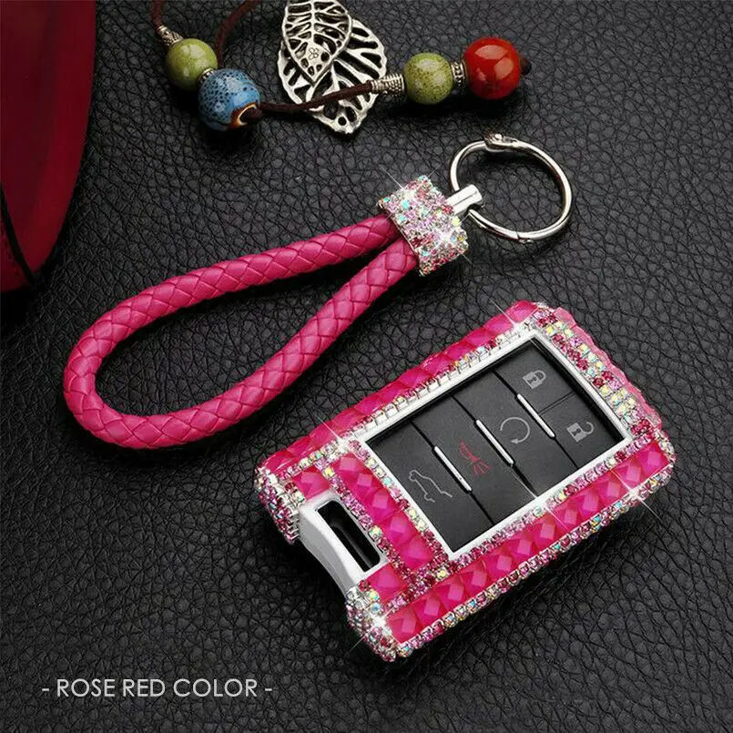 

Brand New Diamond Car Key Case Bag Cover Keychain For Cadillac XTS/SRX/SLS/CTS/ATSL/XLR