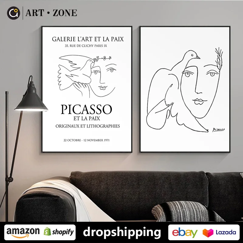 Пикассо абстрактные минималистические плакаты принты картины на холсте