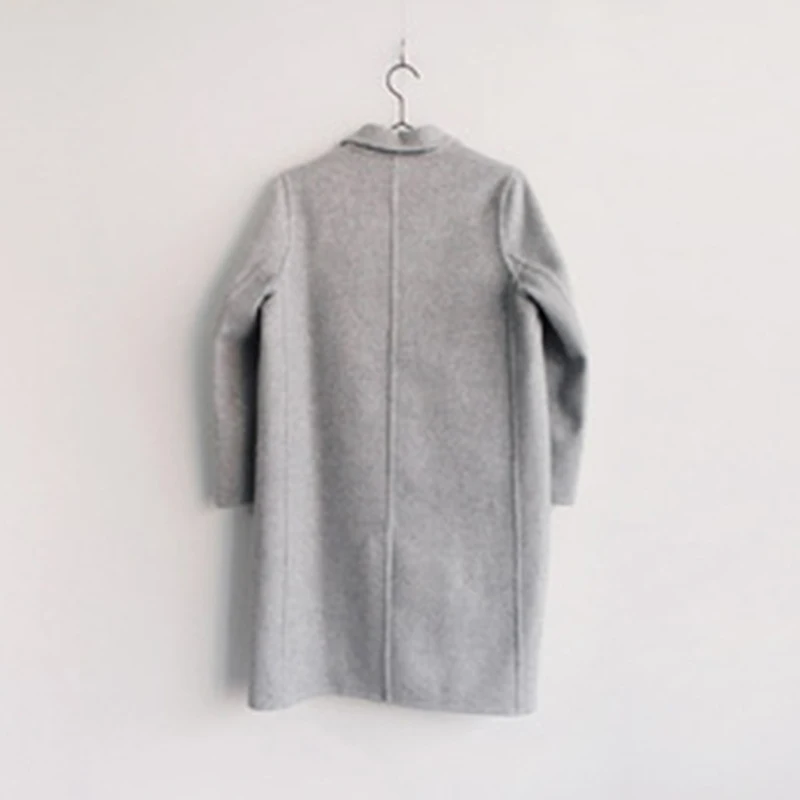 Осенне-зимнее элегантное шерстяное пальто женская длинная толстая кашемировая