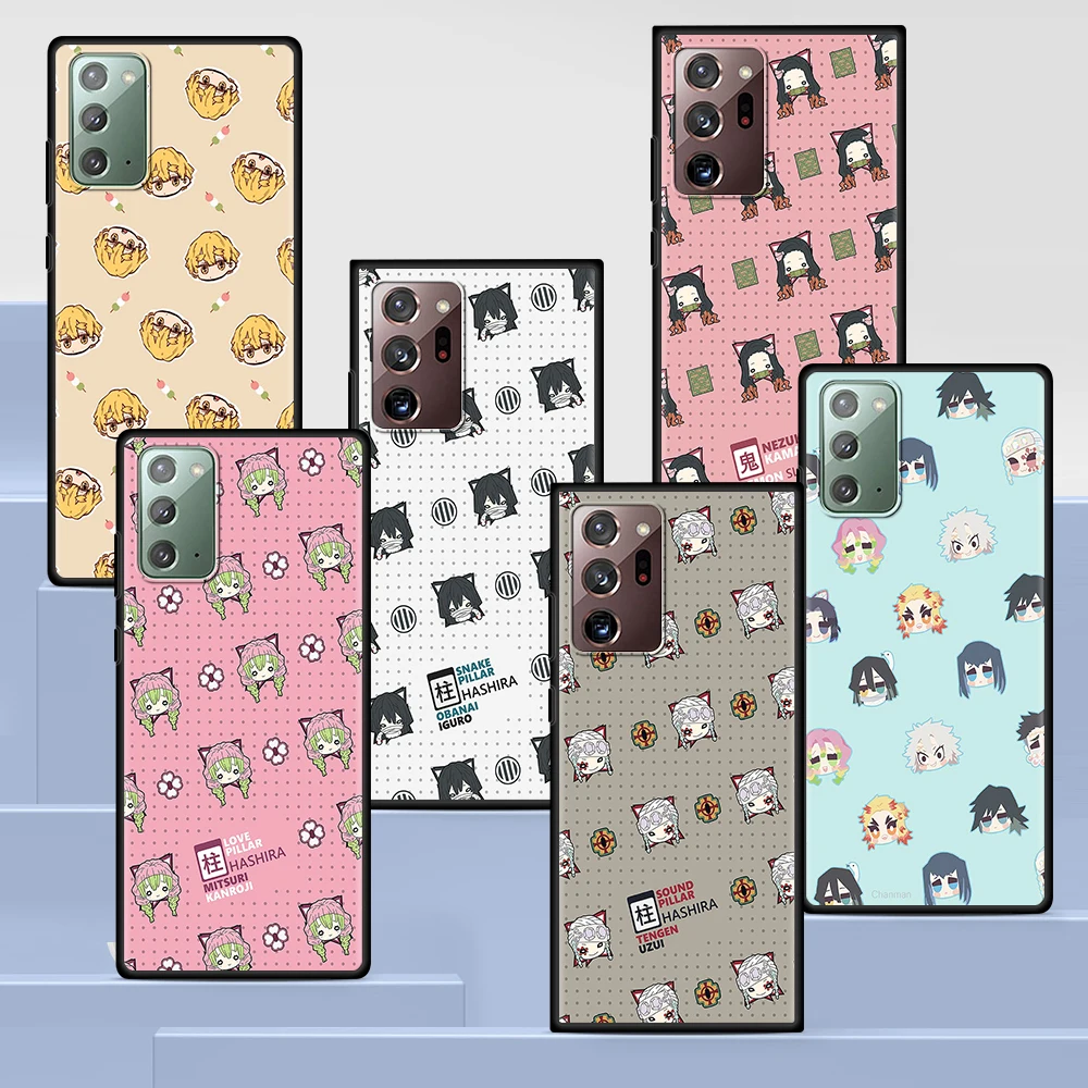 

Cartoon Demon Slayer Case for Samsung Galaxy S20 FE S21 Ultra S10 Lite S10e S9 S8 Plus S7 Edge A12 5G A51 Black Soft Phone Cover