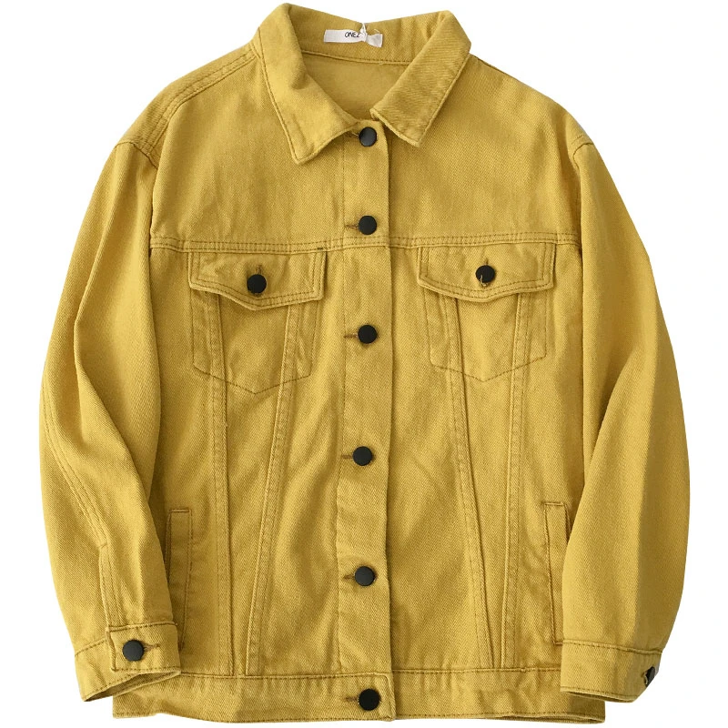 Куртка BGTEEVER женская джинсовая однобортная с карманами Повседневная Свободная