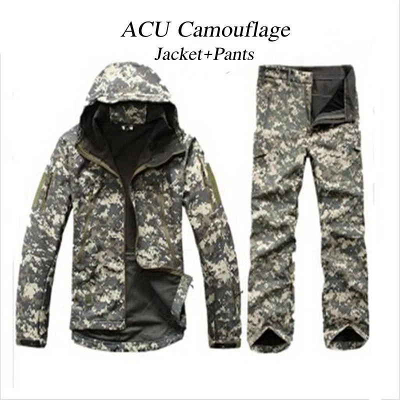 Softshell Shark Skin Мужская Тактическая Военная униформа для охоты водонепроницаемая