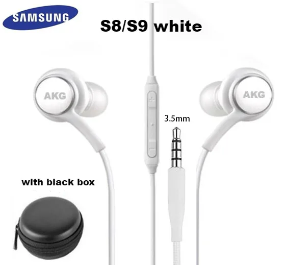 S8 white with box Samsung AKG Наушники EO-IG955 3,5 мм наушники-вкладыши с микрофоном Проводная гарнитура для samsung Galaxy s10 S9 S8 S7 S6 S5 S4 HUAWE смартфон - Цвет: S8 white with box