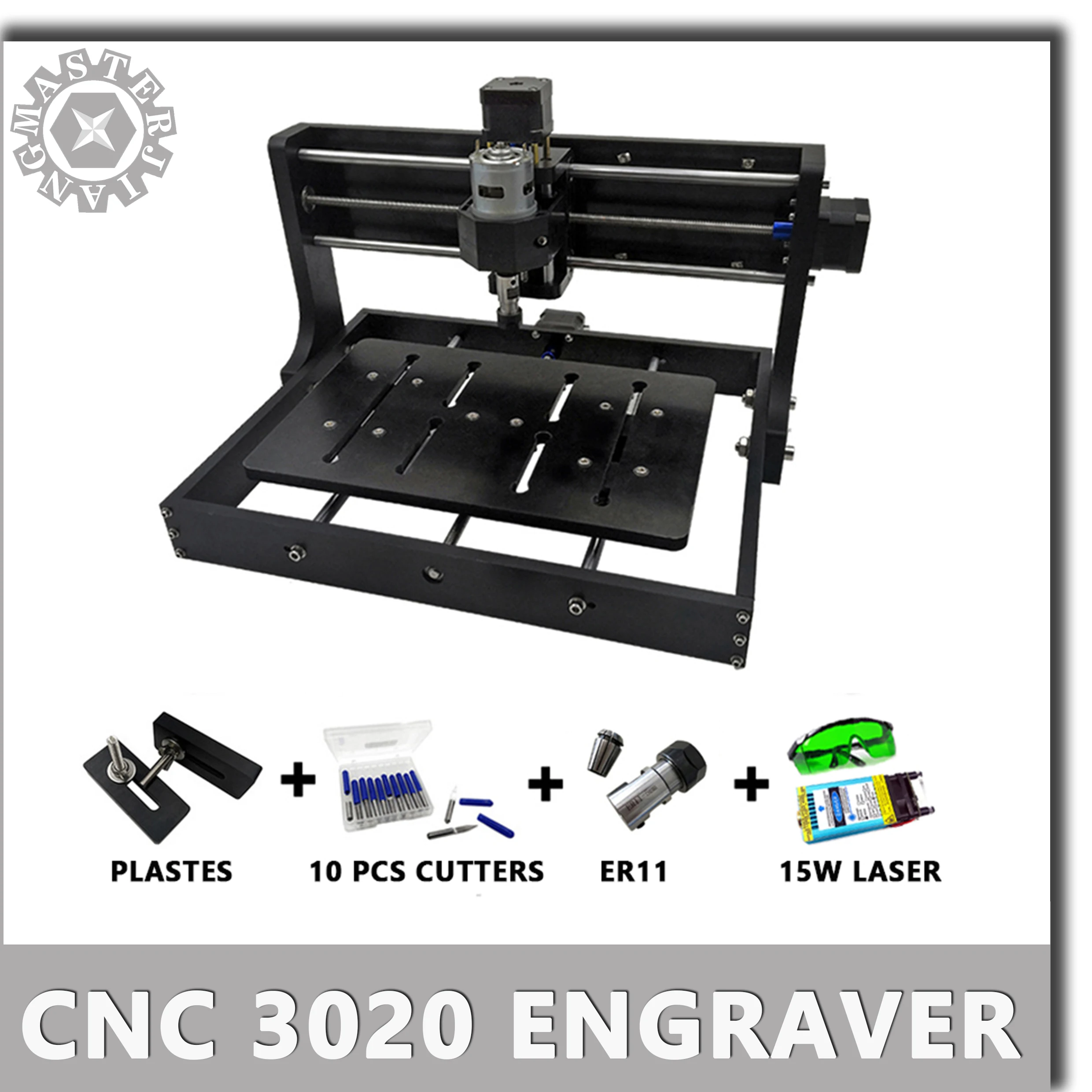 Модернизированный DIY CNC 3020 гравировальный станок, фрезерный станок для дерева, лазерный гравер, используется с поддержкой GRBL управления в автономном режиме
