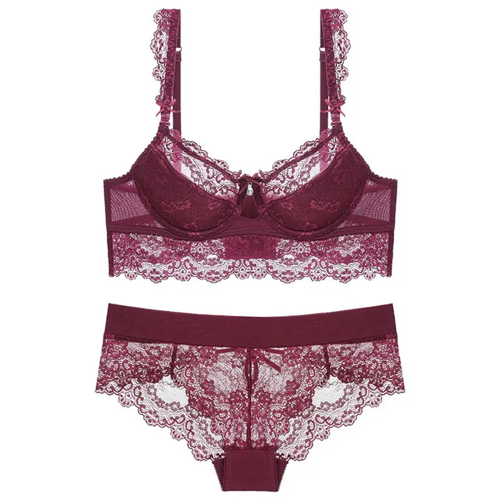 

Irene Tinnie Super Gather Bras Women Underwear Set Cotton Blue Sexy Bra Set Push up Thick Brassiere Lace Embroidery Lingerie Set