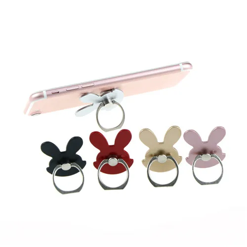 

Universal Finger Ring Mobile Phone Smartphone Stand Holder 360 Degree Metal Rabbit Design Phone Holder For Smart Phone