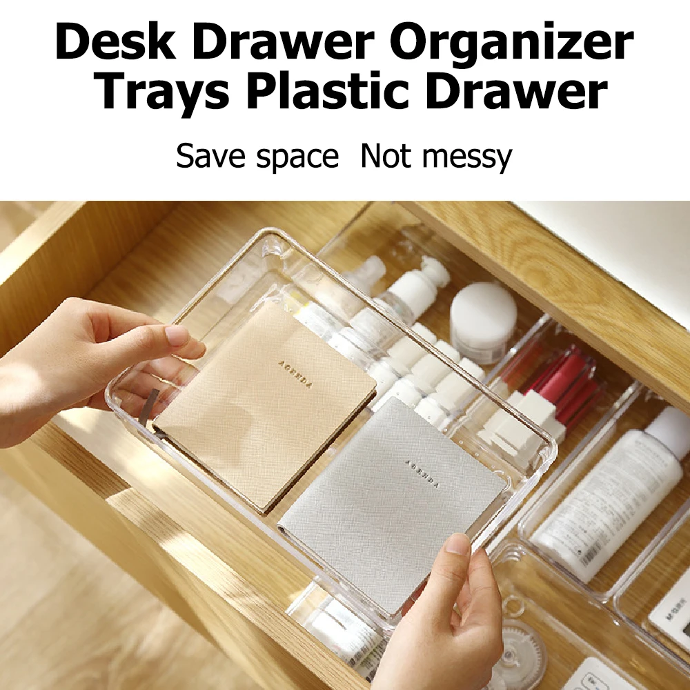 

Drawer Style Make Up Storage Box Sundries Organizer Cosmetic Container Plastic Divider Case Kitchen Cutlery Desktop