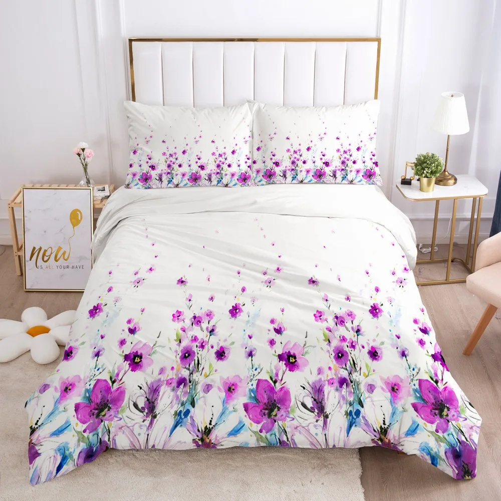 

3D Design Duvet Cover Sets Bedding Sets Quilt Cover Pillow Cases 173*230 230*230 265*230 180*210 Simple Flower Custom Bed