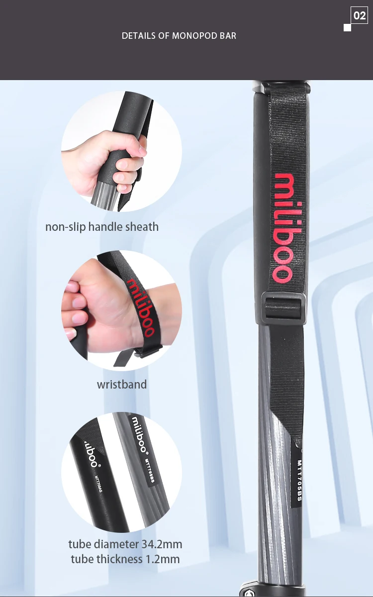Miliboo MTT705Ⅱ Carbon Fiber портативный монопод с жидкой головкой для видеокамеры/штатив для цифровой зеркальной камеры