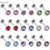 guemcal 2pcs fashionable personality stainless steel straight rod tongue ring exquisite piercing jewelry