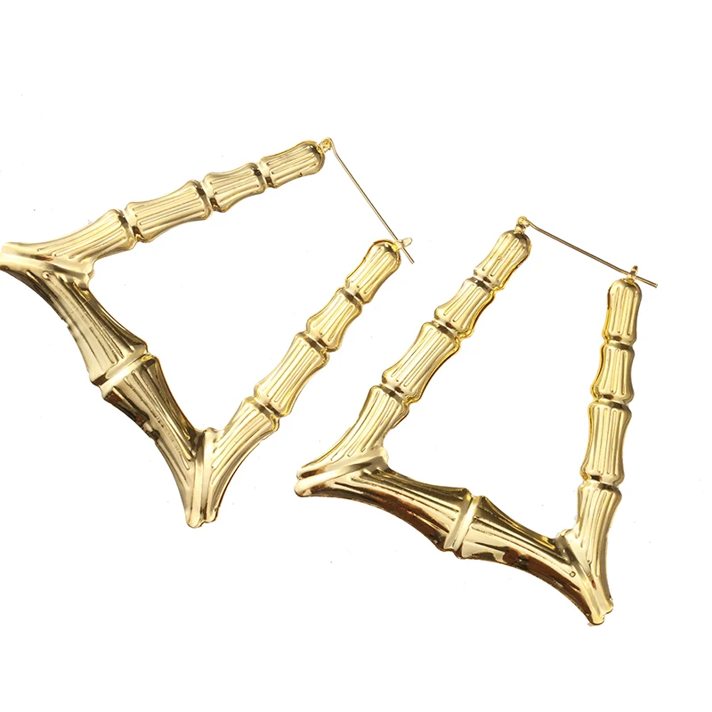 Gold Trapezoidal Модные ювелирные изделия Золото Шарм Рианна Баскетбол жен золотой тон Сердце Звезда одиночные/двойные бамбуковые суставы серьги - Окраска металла: Gold Trapezoidal