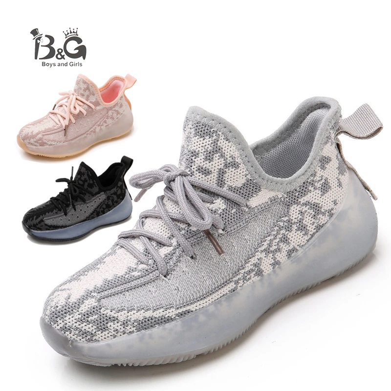 B &amp G Flyknit/детская обувь Сетчатая дышащая детская для девочек Мягкие кроссовки