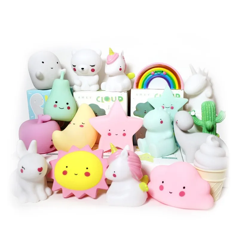 2020 Детские ночники смайлики звезды облака луна милая лампа для кормления детей