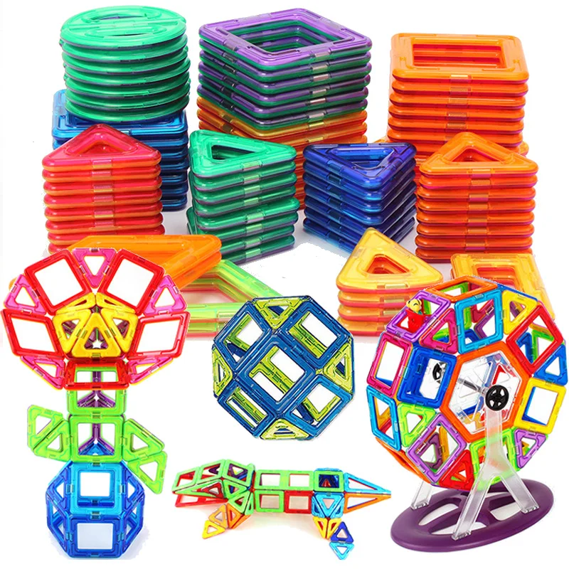 

30-168pcs Big Size Magnetic Constructor Magnet Designer Building Blocks 3D Assemble Bricks Magnet Toys for Children Gifts