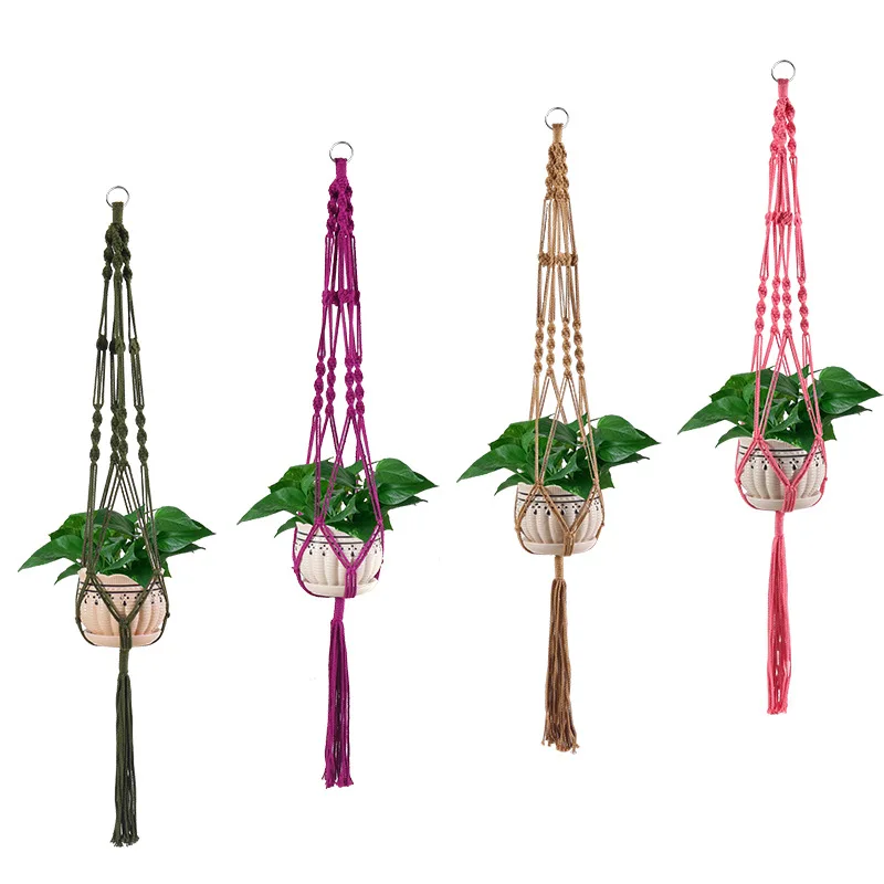 Горячая Распродажа разноцветная подставка для Подвеска растений из макраме