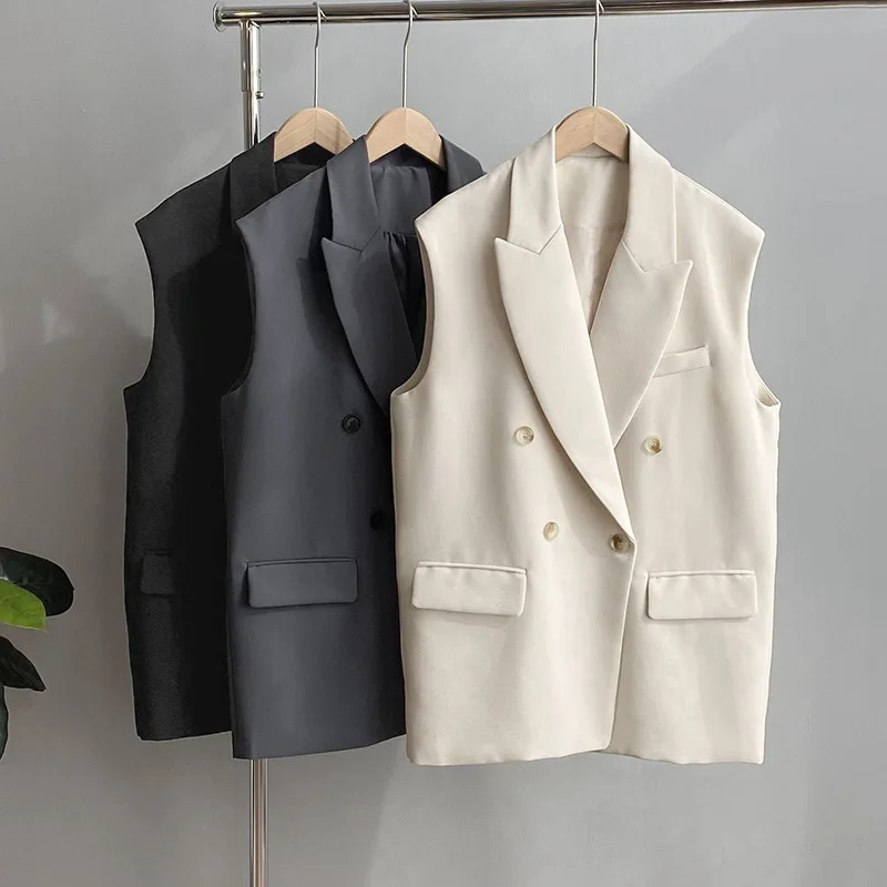 

Autumn Long Vest Jacket Women Sleeveless Blazer Feminino Quilted Vests Famous Brand Veste Femme Fashion Button Vest Outwear 2021
