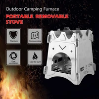 mini portable wooden firewood fagot faggot camping stove light weight wood burning stove hiking stainless steel camp burner