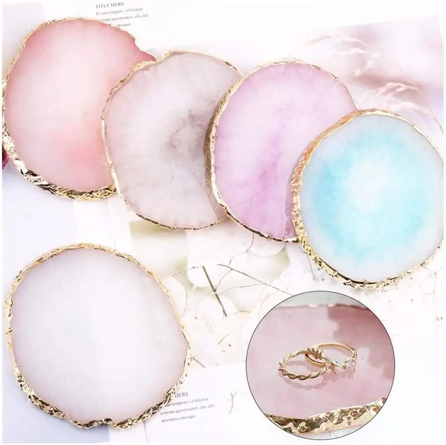 

Resin Jewelry Display Tray Trinket Ring Earrings Organizer Storage Dish Stand Painted Palette Necklace Holder Plate Jewelry