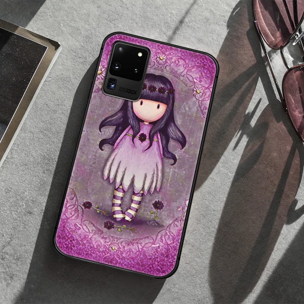 

Santoro Gorjuss Phone Case Cover Hull For Samsung Galaxy S 7 8 9 10 e 20 FE edge uitra plus Note 9 10 20 black Shell Pretty