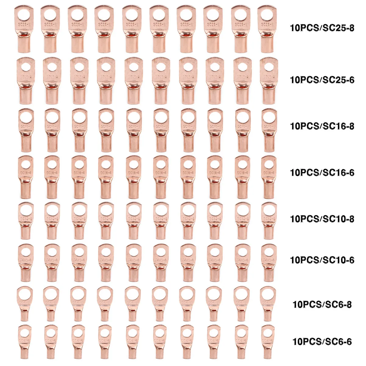 С отверстием для болта из луженой меди SC6 SC25 наконечники Батарея терминалы