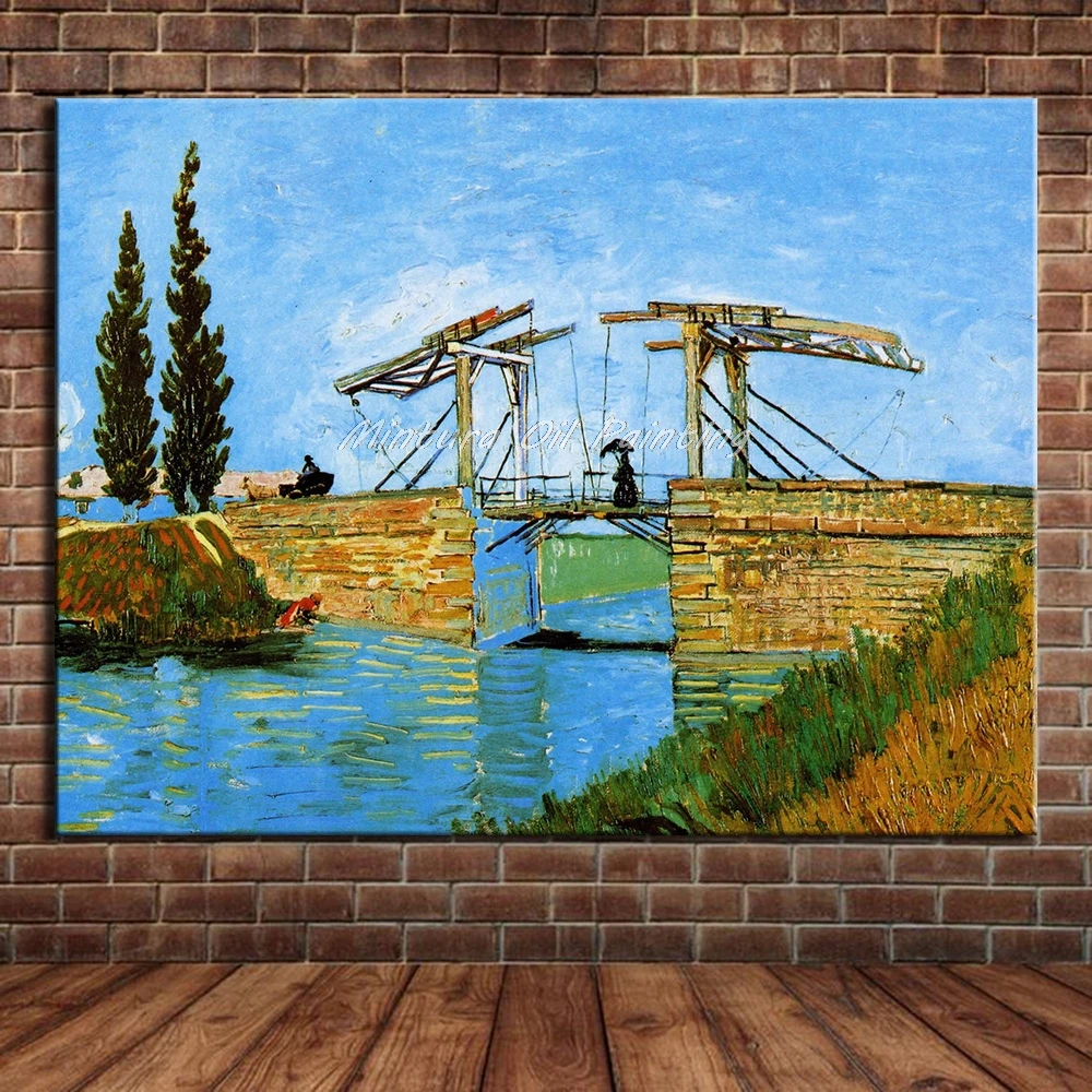 The Langlois Bridge At Arles с женской мойкой Винсента Ван Гога ручная работа известная