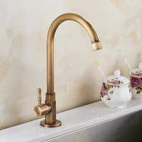 high quality faucet brass classic gooseneck single lever only cold kitchen sink faucet outdoor tap bronze brushed finish