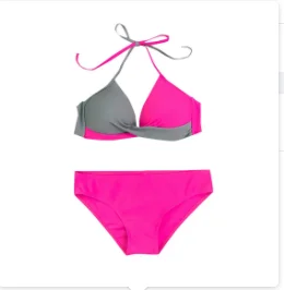 Hot Pink Бюстгальтер, Короткие комплекты, женский бюстгальтер пуш-ап, бюстгальтер пуш-ап с подкладкой, купальник, купальный костюм, купальник, пляжная одежда, комплект нижнего белья для девочки-подростка - Цвет: Hot Pink
