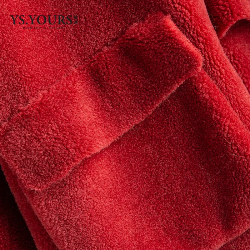 Пальто из натурального меха овечья шерсть шубы зимняя куртка для женщин воротник