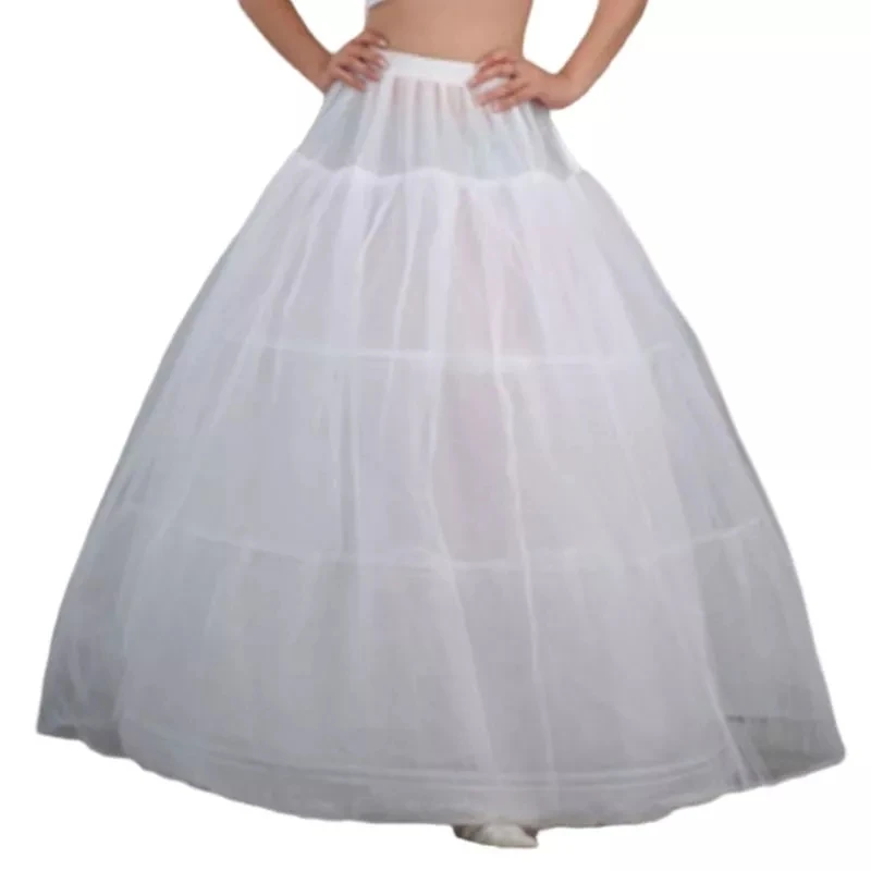 

Bridal 3 Hoops Maxi-Length Petticoat Drawstring Waistband Multi-Layer Ball Gown Wedding Dress Bustle Underskirt