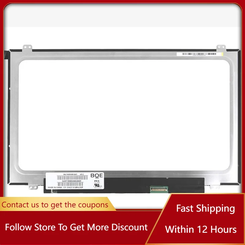14 Inch NV140FHM-N46 Fit NV140FHM N46 V8.1 For BOE06E2 P/N: SD10M68028 FRU: 01YN10 EDP 30PIN 60HZ FHD LCD Screen Laptop Display