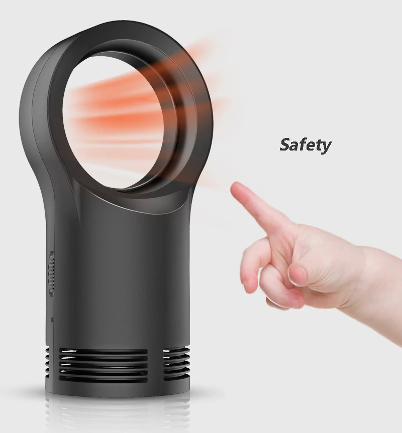 400W Handy Bladeless Heater Desktop/Table Electric Warm Fan Space Heater Air Blower Radiator Use For Winter Office/Home